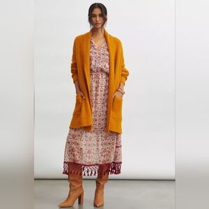 Pilcro Anthropologie Goldenrod Open-Front Cardigan